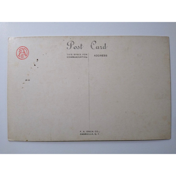 Halloween Postcard Children Flying On Pumpkin Air Craft Witch Moon 207 FA Owen - Picture 3 of 3